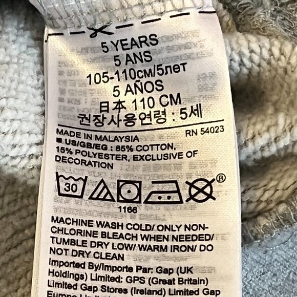 GAP kids sweatshirt "smile" navy happy face 5 grey boys girls unisex - Picture 7 of 7